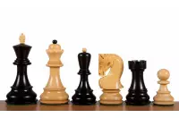 Figure di scacchi in legno intagliato in ebano da 4 pollici di Zagabria