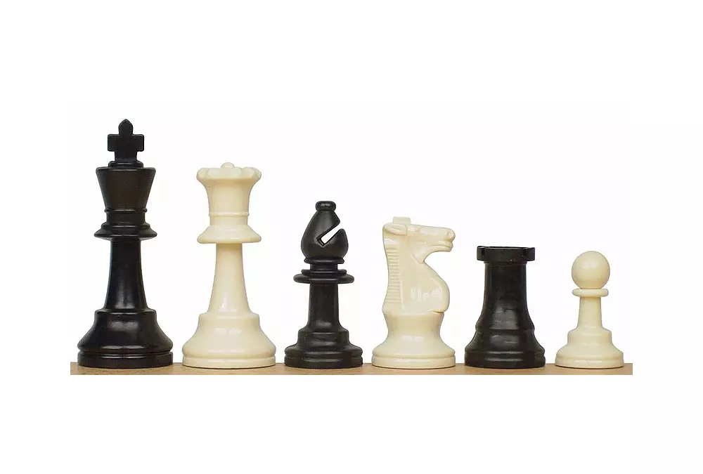 Set di scacchi per la scuola Nero - pesante (figure in plastica pesate + scacchiera in rotolo)