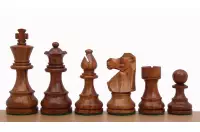 Figure di scacchi in acacia francese/spina d'oca da 3 pollici