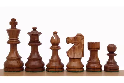 Figure di scacchi francesi in acacia indiana/spina d'oca 3,75 pollici