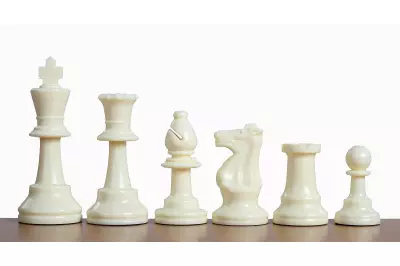 Figure di scacchi Staunton n. 6, bianco/nero (re 96 mm)