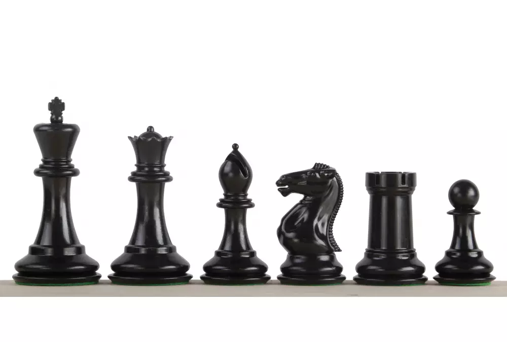 Esclusive figure di scacchi Staunton n. 6, crema/nero, con peso in metallo (re 95 mm)