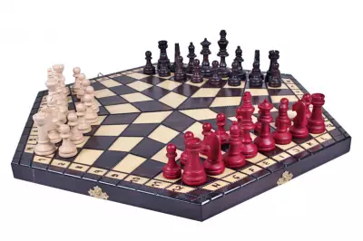 Set di scacchi per tre giocatori - grande (54x47cm)