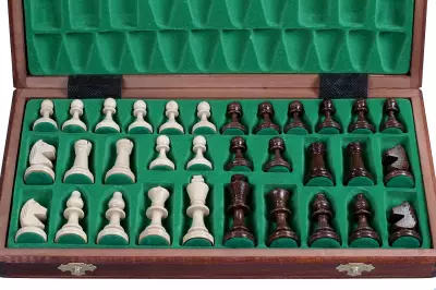 Set di scacchi da torneo n. 3 intarsiato (35x35 cm)