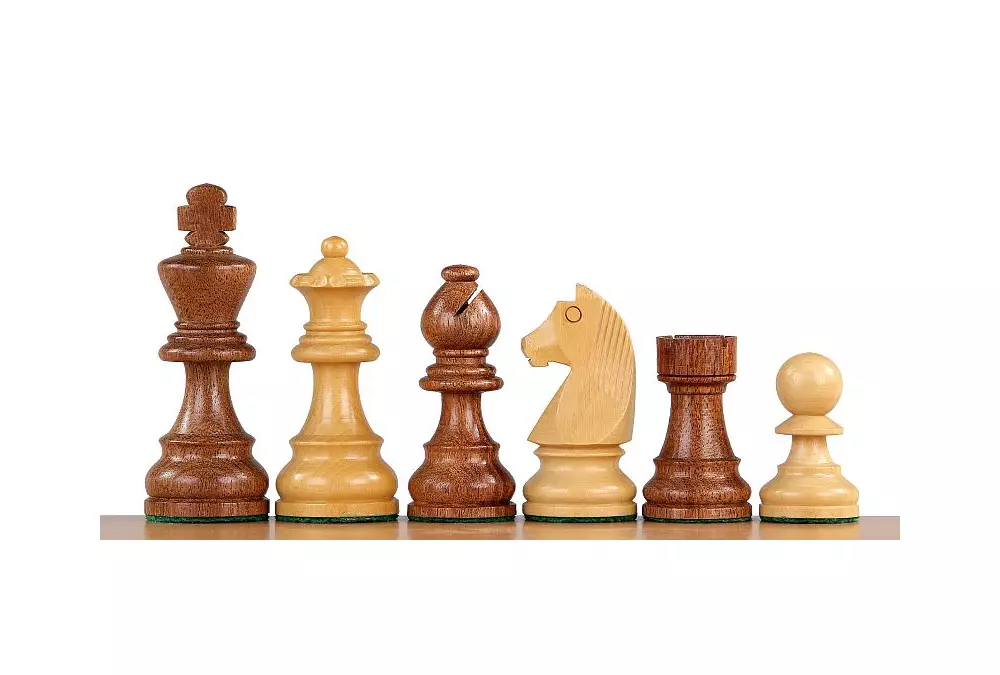 Figure di scacchi in legno intagliate da 3 pollici di Acacia indiana (senza tempo)