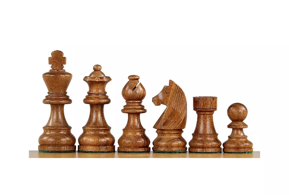 Figure di scacchi in legno intagliate da 3 pollici di Acacia indiana (senza tempo)