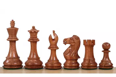 Figure di scacchi in legno di acacia e faggio Stallion da 3,75 pollici