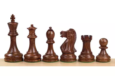 Figure di scacchi esecutive Acacia/Buckthorn da 3,5 pollici in legno intagliato