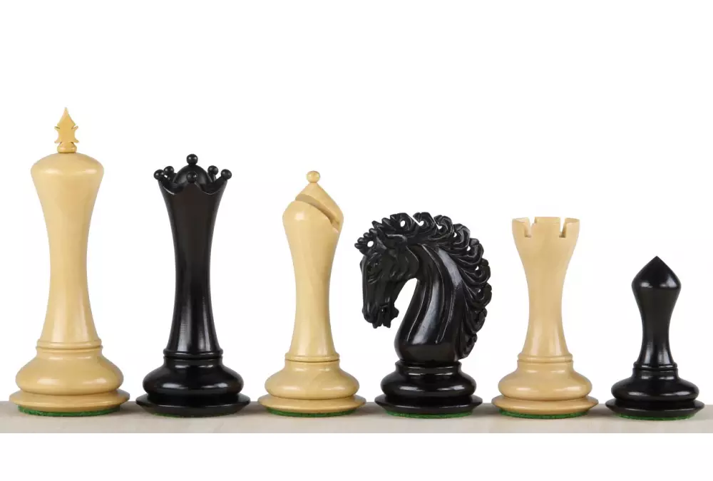 Figure di scacchi in ebano Impero da 4,25 pollici