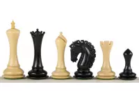 Figure di scacchi in ebano Impero da 4,25 pollici