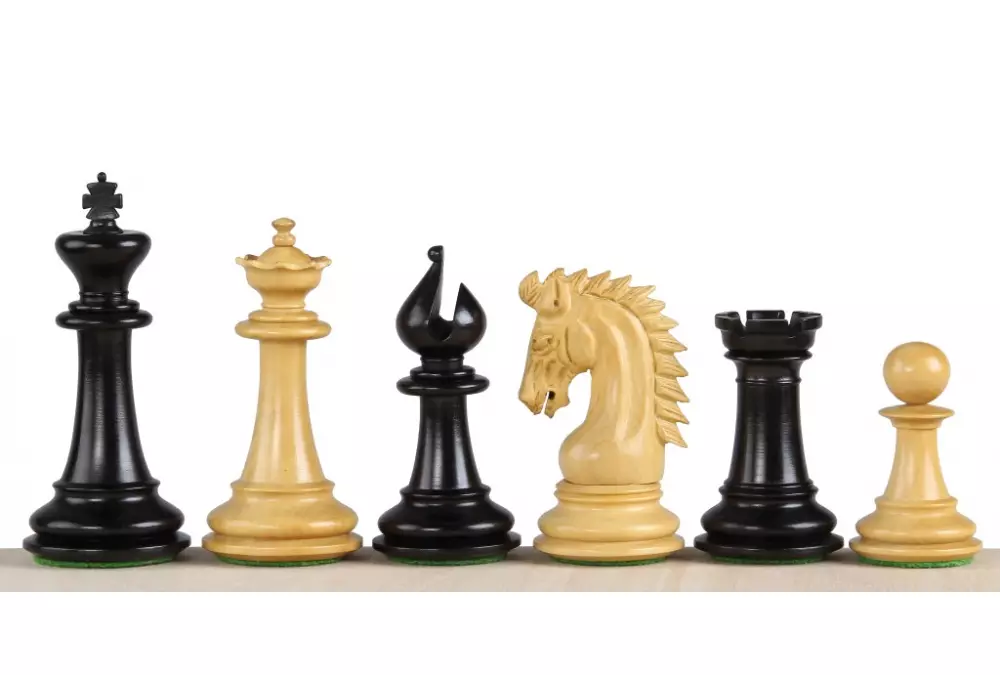 Figure di scacchi in ebano dello sceicco 3,75 pollici