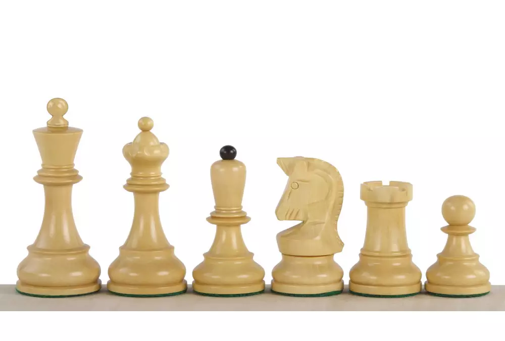 Figure di scacchi Dubrovnik in acacia indiana/spina d'oca da 3,75 pollici - Bobby Fischer