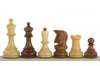 Figure di scacchi Dubrovnik in acacia indiana/spina d'oca da 3,75 pollici - Bobby Fischer