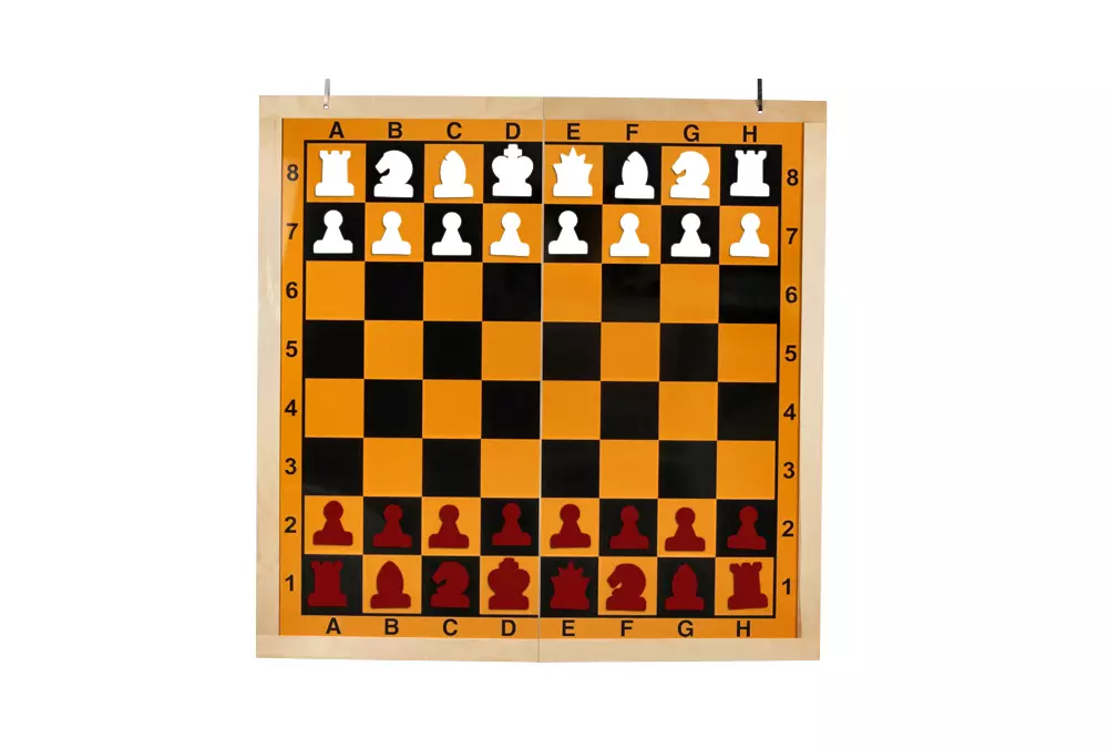 Figure magnetiche per scacchi dimostrativi, bianco/rosso (re 75 mm)