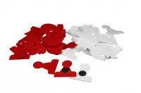 Figure magnetiche per scacchi dimostrativi, bianco/rosso (re 75 mm)