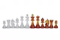 Figure di scacchi Staunton n. 6, ambra trasparente (re 96 mm)