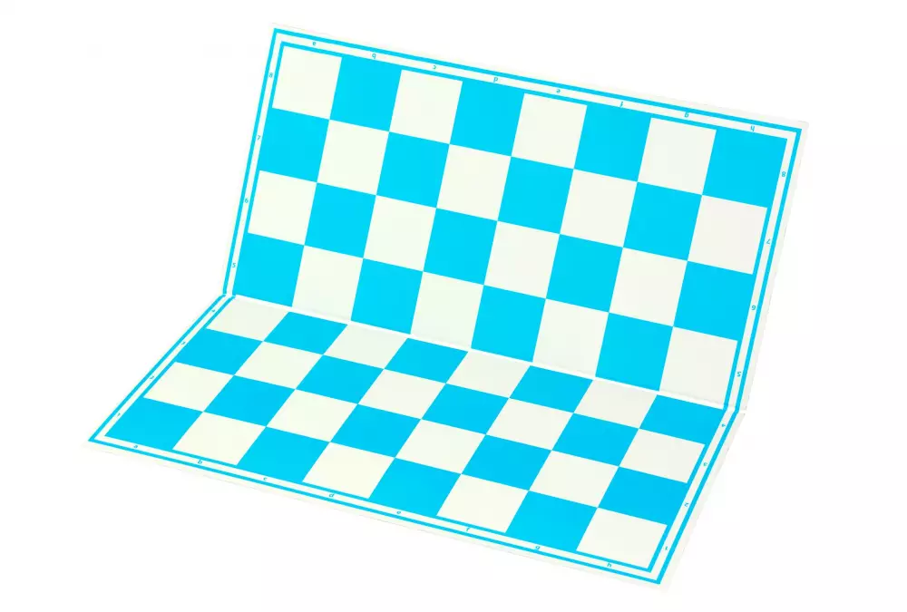 Scacchiera da torneo in cartone, blu/bianca, superficie lavabile