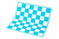 Scacchiera da torneo in cartone, blu/bianca, superficie lavabile
