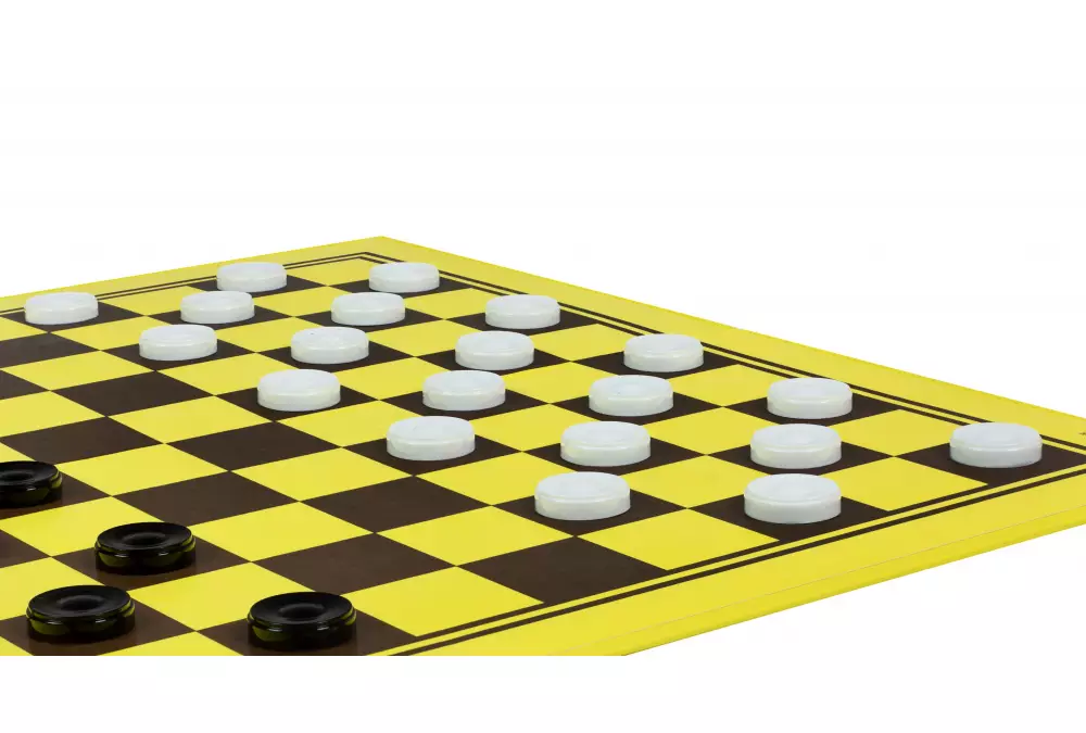 Scacchiera da torneo in cartone (47x47cm), giallo-marrone, superficie opaca e lavabile