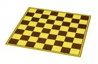 Scacchiera da torneo in cartone, gialla e marrone, superficie protetta su entrambi i lati