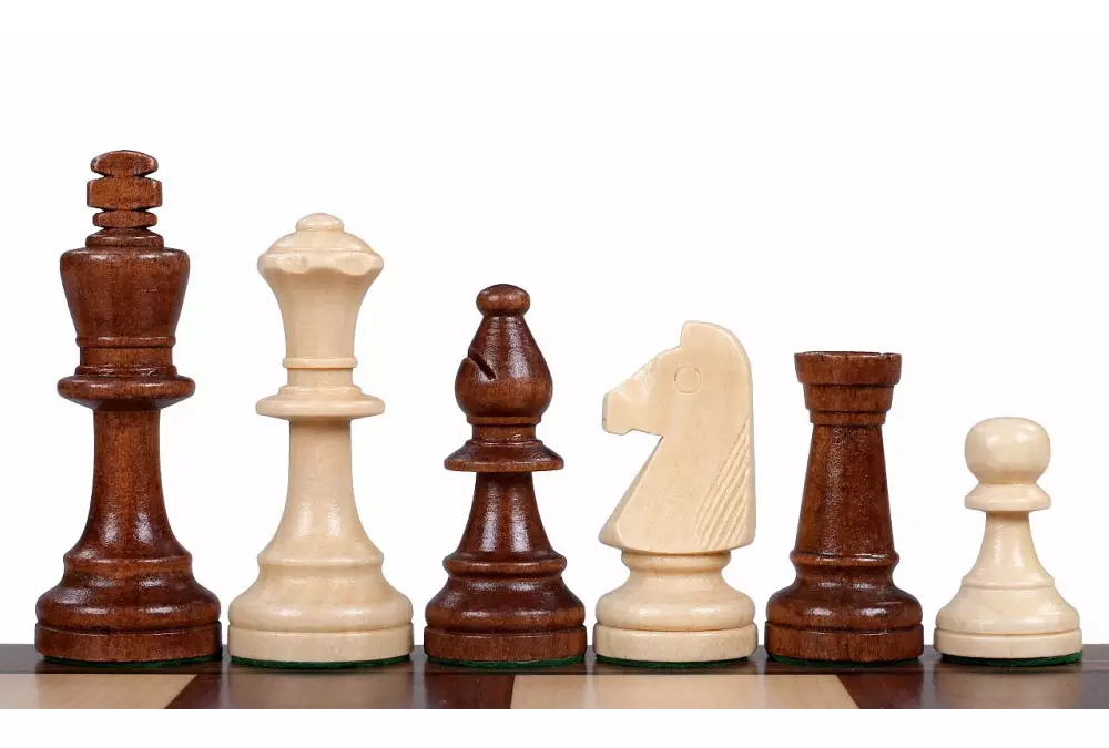 Set di scacchi da torneo n. 5 - scacchiera 50 mm + figure Sunrise Staunton 90 mm