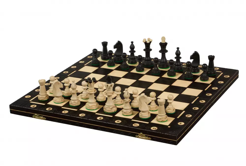 Set di scacchi in legno Consul Black (48x48cm)