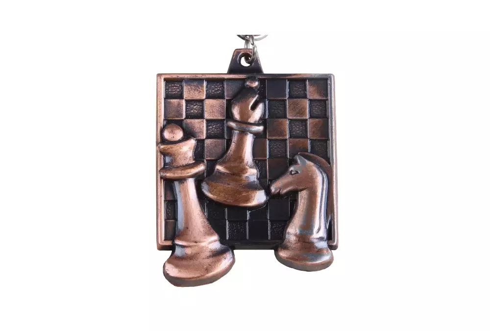 Medaglia quadrata di scacchi - bronzo