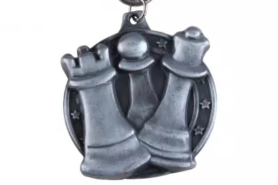 Medaglia a scacchi tondi - argento