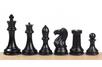 Esclusive figure di scacchi Staunton n. 7, bianco/nero, con peso in metallo (re 104 mm)