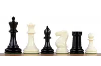 Esclusive figure di scacchi Staunton n. 6, bianco/nero, con peso in metallo (re 95 mm)