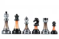 Figure di scacchi metallizzate da 3,5 pollici con asta in pietra - pesanti