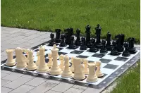 Piccolo set di scacchi da esterno/giardino (re 20 cm) - figure + scacchiera in vinile
