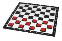 Piccolo set di scacchi e dama per esterni/giardino (re 20 cm) - figure + pedine di dama + scacchiera