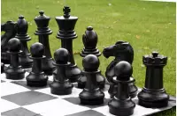 Set di scacchi da esterno/giardino (re 40 cm) - figure + scacchiera in nylon