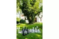 Scacchiera in plastica per scacchi e dama da esterno/giardino (campo 36 cm)