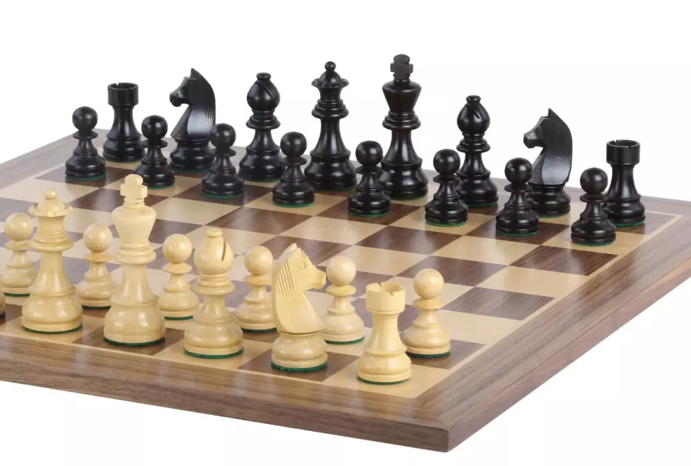 Set di scacchi senza Timeless - scacchiera (campo 50 mm), figure (re 90 mm)