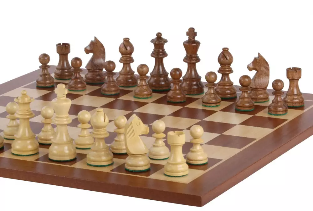 Set di scacchi da torneo n. 6 - scacchiera da 58 mm + figure di German Knight 3,75"