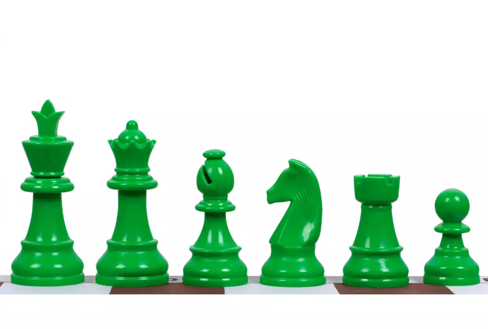 Figure degli scacchi Staunton 6, plastica (re 95 mm) - verde