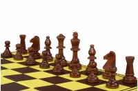 Set di scacchi da torneo professionale (figure in legno da 90 mm + scacchiera in cartone da 55 mm + borsa in cotone)