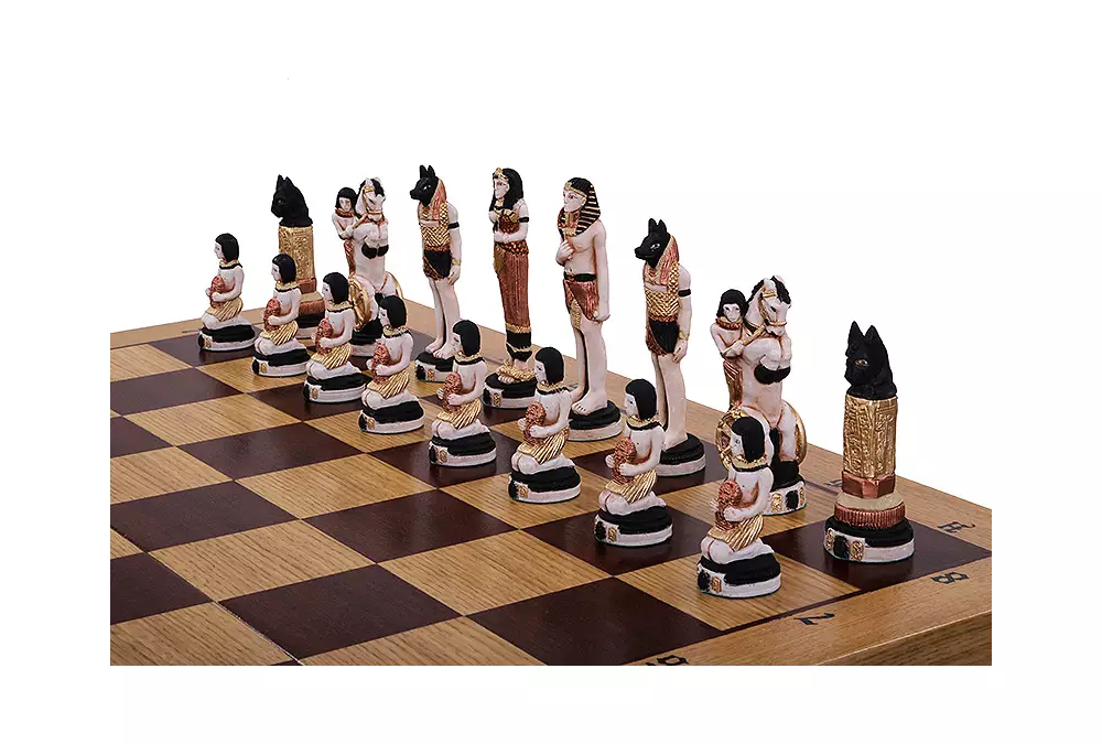 GRANDE scacchi d'EGITTO (65x65 cm) intarsiati